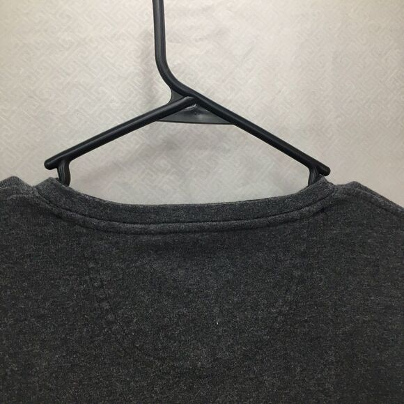Arrow Solid Dark Gray Long Sleeve Knit Shirt Size XL Mens Casual Crew Neck - Picture 10 of 12